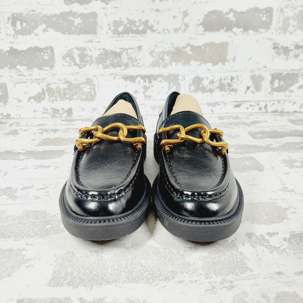 NEW Steve Madden Karmine Black Leather Slip On Old Money Loafers F400 - Picture 5 of 10